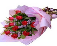 11 adet kirmizi güllerden görsel buket  Sinop ucuz çiçek gönder 