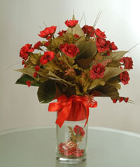 yapay güllerden vazo  9 gül  Sinop çiçek mağazası , çiçekçi adresleri 
